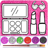 Glitter beauty coloring and drawing icon