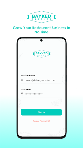 Android application Bayked Partner screenshort