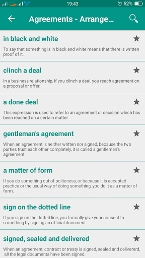 English Idioms & Phrases Dict Screen 2