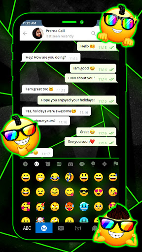 Neon Green SMS Theme Screen 3