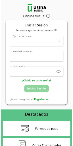 Android application Usina Tandil screenshort