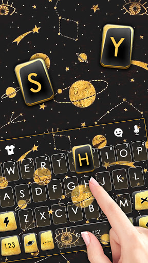 Golden Planets Keyboard Backgr Screen 2