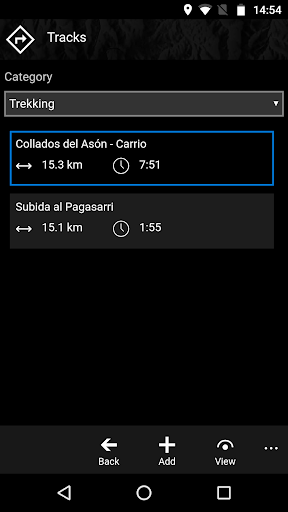 Android application GPS routes and places screenshort