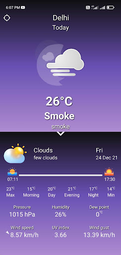Android application Weather app screenshort