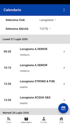 Android application Amatori Nuoto Perugia screenshort
