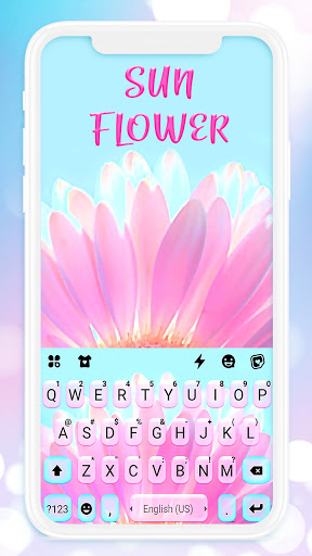Android application Pink Pedals Keyboard Theme screenshort