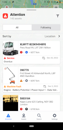 Android application Trackunit Go screenshort