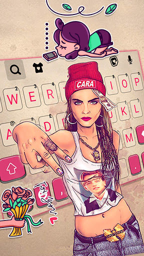 Cool Punk Girl 2 Keyboard Back Screen 2