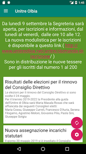 Android application Unitre Olbia screenshort