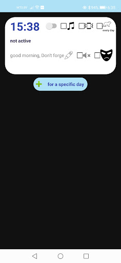 Android application Alarme screenshort