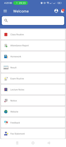 Android application FEST ERP Student screenshort