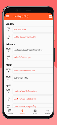 Lao Calendar - ປະຕິທິນລາວ Screen 3