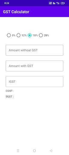 Android application GST Calculator Lite screenshort