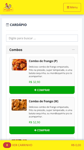 Zé do Frango Delivery Screen 2