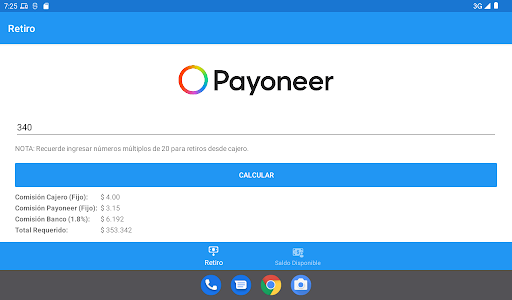 Payoneer Calculadora Nicaragua Screen 3