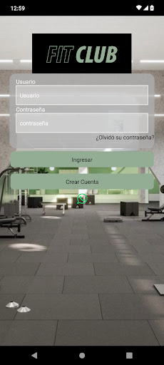 Android application Fit Club screenshort