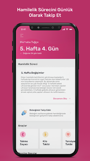 Android application Gebelik Takibi screenshort