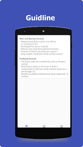Android application Burn Fluid Calculator screenshort