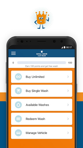 Android application Royal Shine Car Wash screenshort