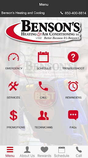 Android application Benson's Heating and Air screenshort
