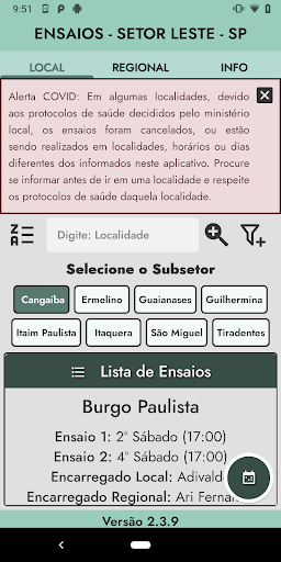 CCB Ensaios Setor Leste SP Screen 2