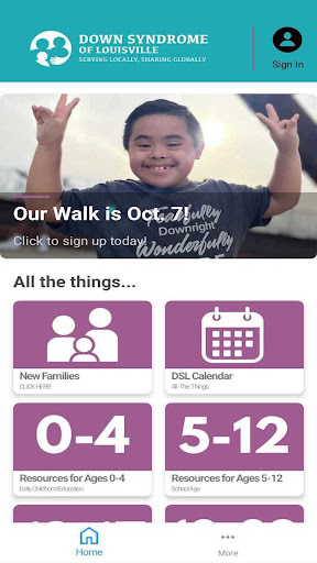 Android application Down Syndrome of Louisville screenshort