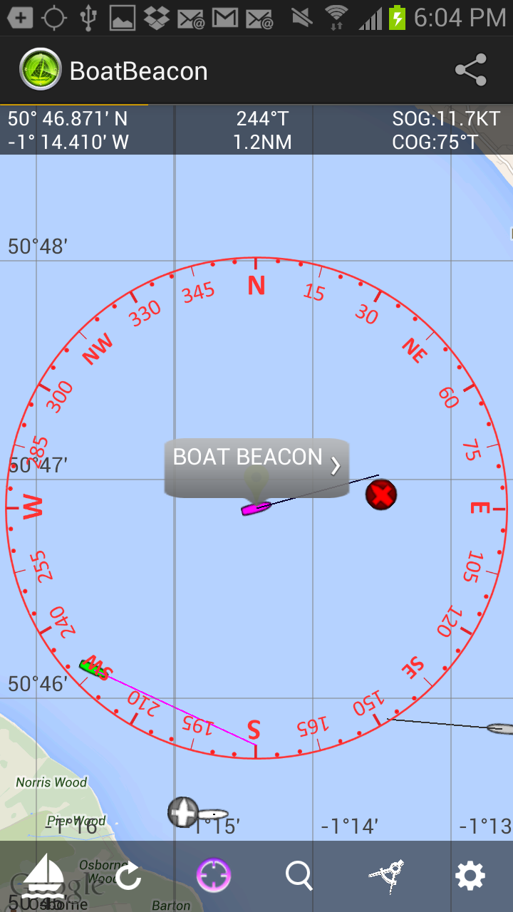 Android application Boat Beacon - AIS Navigation screenshort