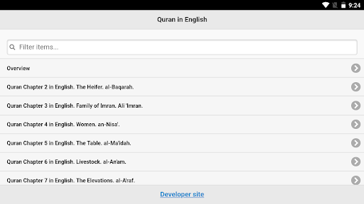 Android application Quran in English with voice mp screenshort