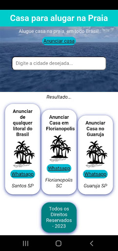 Android application Casa para alugar na praia screenshort