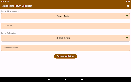 Mutual Fund Return Calculator