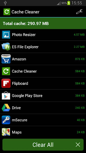 Android application Cache Cleaner screenshort