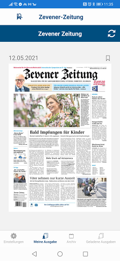 Android application Zevener Zeitung screenshort