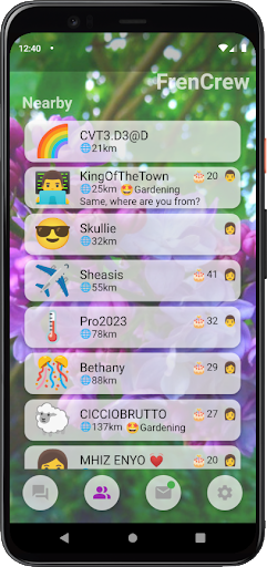 Android application FrenCrew: make Friends, Chat screenshort