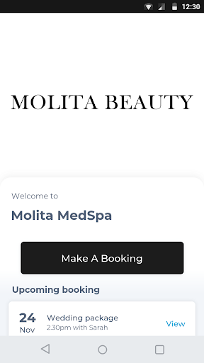 Android application Molita MedSpa screenshort