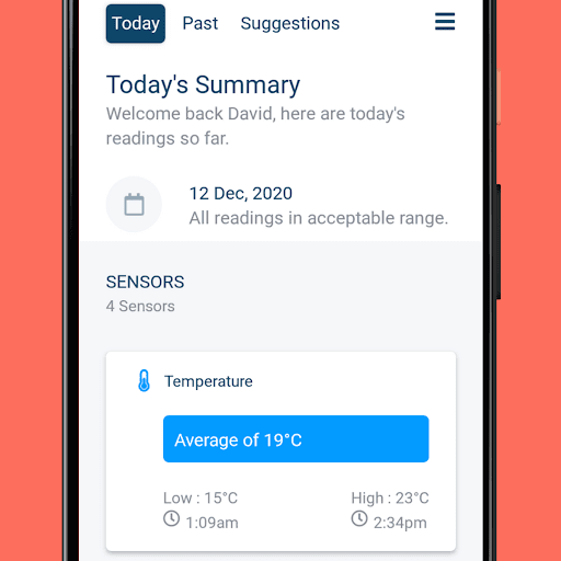 OBS MySensor App Screen 2