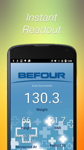 Android application Medical Scale Display screenshort