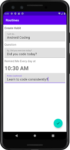Routines Screen 2