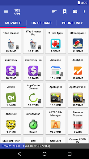 AppMgr III (App 2 SD, Hide and Freeze apps) 5.29 screenshots 1