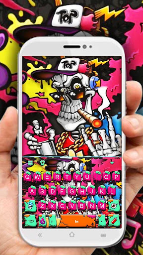 Android application Graffiti Smoke Skull Keyboard screenshort