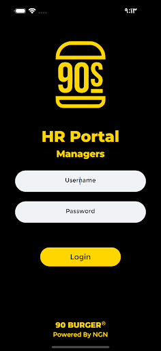 Android application 90's Burger HR Admin screenshort