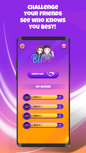 Android application BFF Test and Friends Trivia screenshort