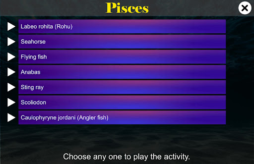 Android application Diversity in Living: Pisces screenshort