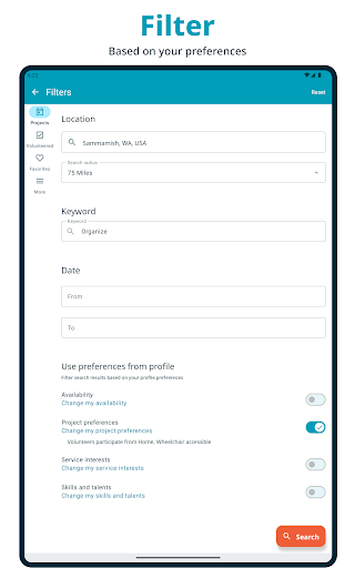 Screenshot of JustServe