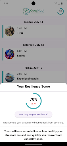 CuesHub: Stress Alerts Screen 2
