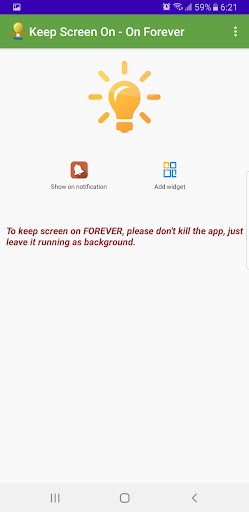 Android application Keep Screen On - On forever screenshort