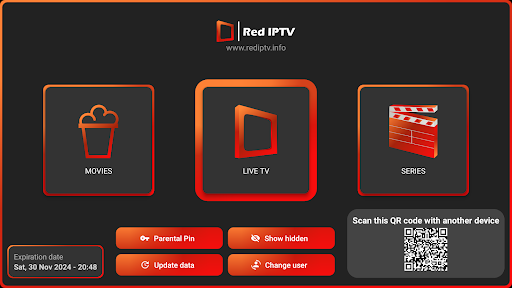 Android application Red IPTV Tv screenshort