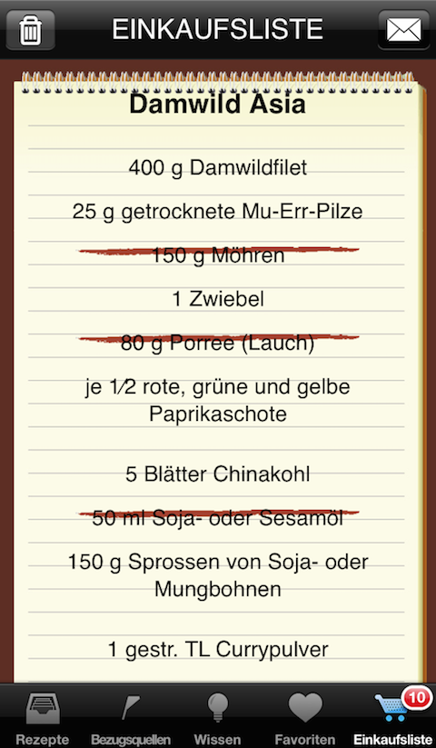 Android application Wilde Küche screenshort