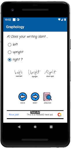 Graphology - Handwriting Test Screen 3
