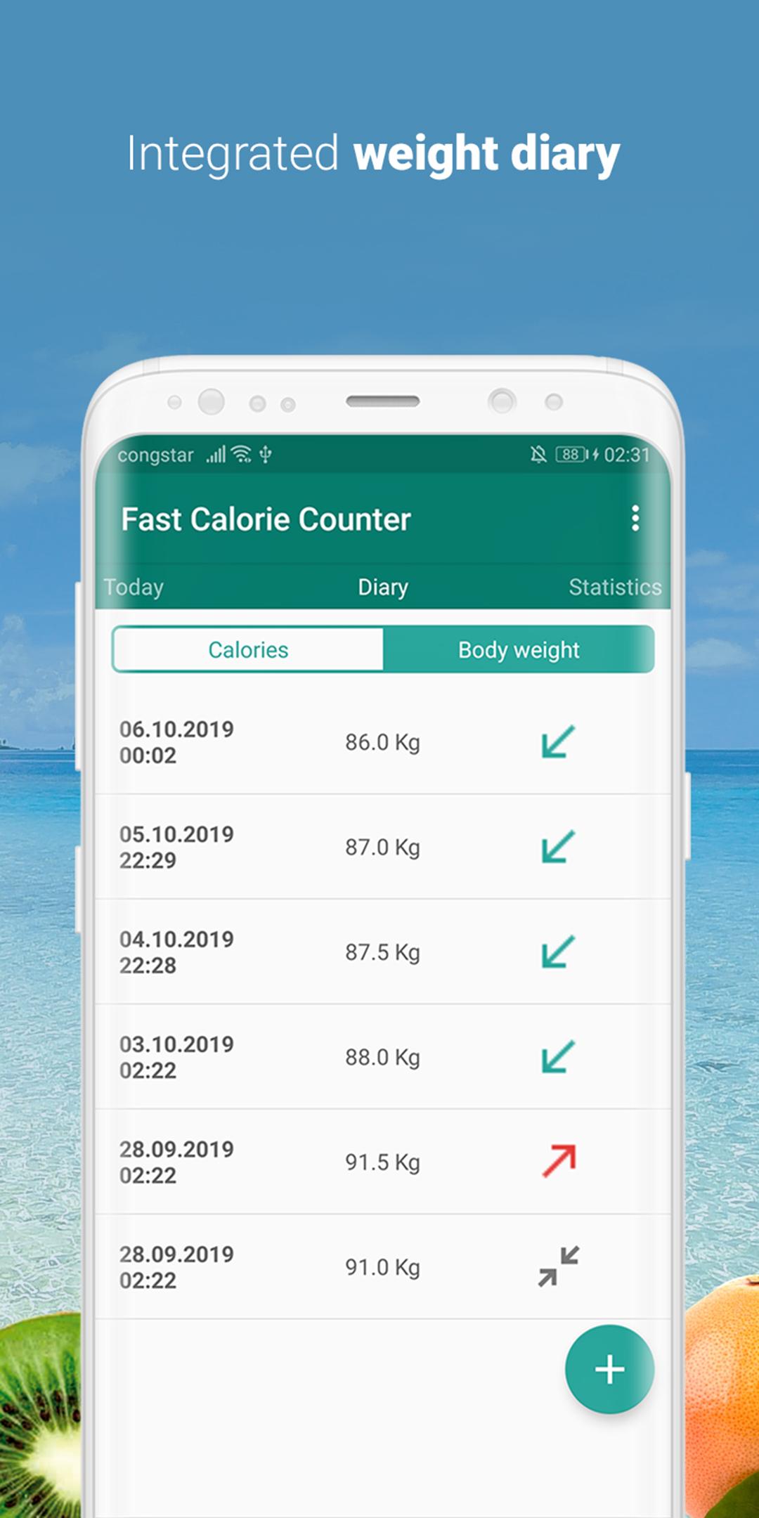 Android application Fast Calorie Counter: Diet screenshort
