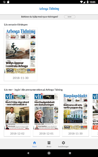 Arboga Tidning e-tidning Screen 3